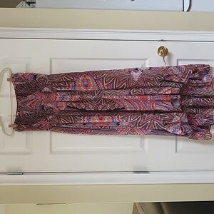 Smocked strapless chiffon dress size Large "Fun & Flirt